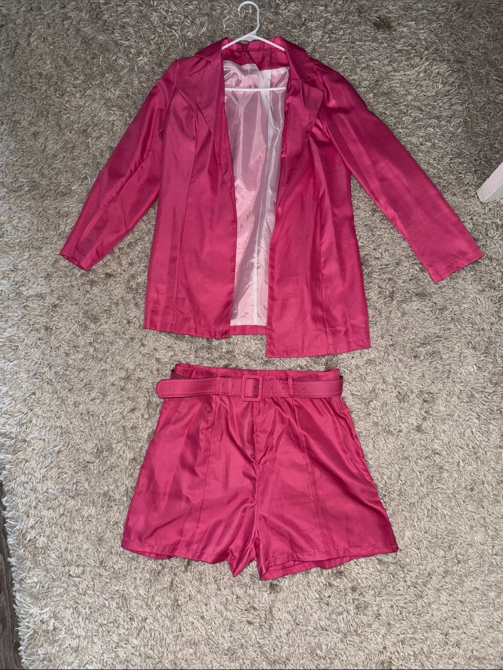 Women's Two-Piece Blazer & Short Set - Fuchsia